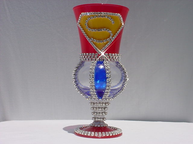 Fashion Sonstige Iced Out Bling Glas Pimp Cup Becher rot No.